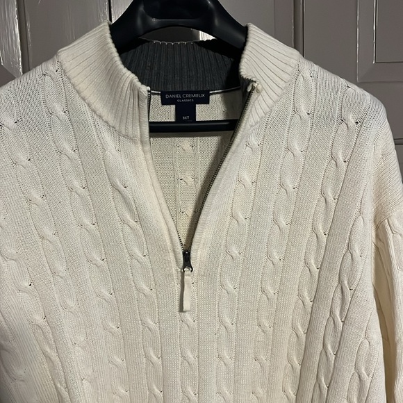 Daniel Cremieux Cream Cableknit sweater. 3XL - Picture 3 of 8